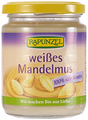 Bio Mandelmus weiß 250 g ✅ Rapunzel - enthält wichtige Vitamine und Mineralstoffe ✅ unschlagbar lecker im Geschmack ✅ EINE GESUNDE NASCHEREI!